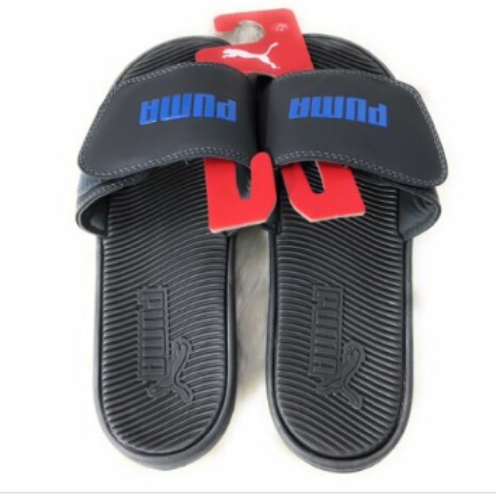 PUMA MEN'S BLUE W/ GRAY & Blue PUMA LOGO SLIDE